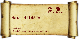 Hati Milán névjegykártya